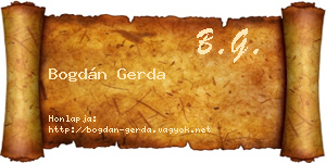 Bogdán Gerda névjegykártya